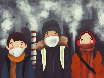 Air pollution 2d 2d art air pollution design digital art draw drawing illustration mongolia procreate