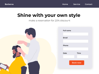 DailyUI 001 Challenge: Barber reservation