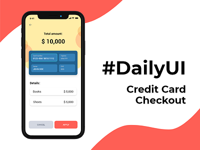 #DailyUI 02: Credit card checkout adobe xd dailyui madewithxd mobile app design ui ui deisgn