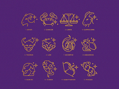 Do you know what your Zodiac sign means? ✨🔮 branding design flat icon icons icons design icons pack illustration line art logo magic minimal soul spirit spirits spiritual spirituality typography vector witch