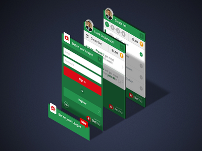 Web based betting popup window app design ui ux