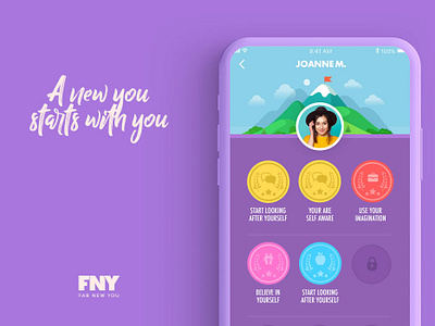 FNY App - My Progress app design ui