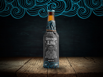 Connemara King - Pale Ale - Bottle Design Mockup beer branding ireland packaging