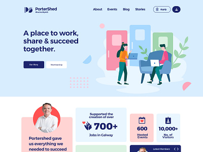 PorterShed Homepage Draft branding illustration logo webdesign