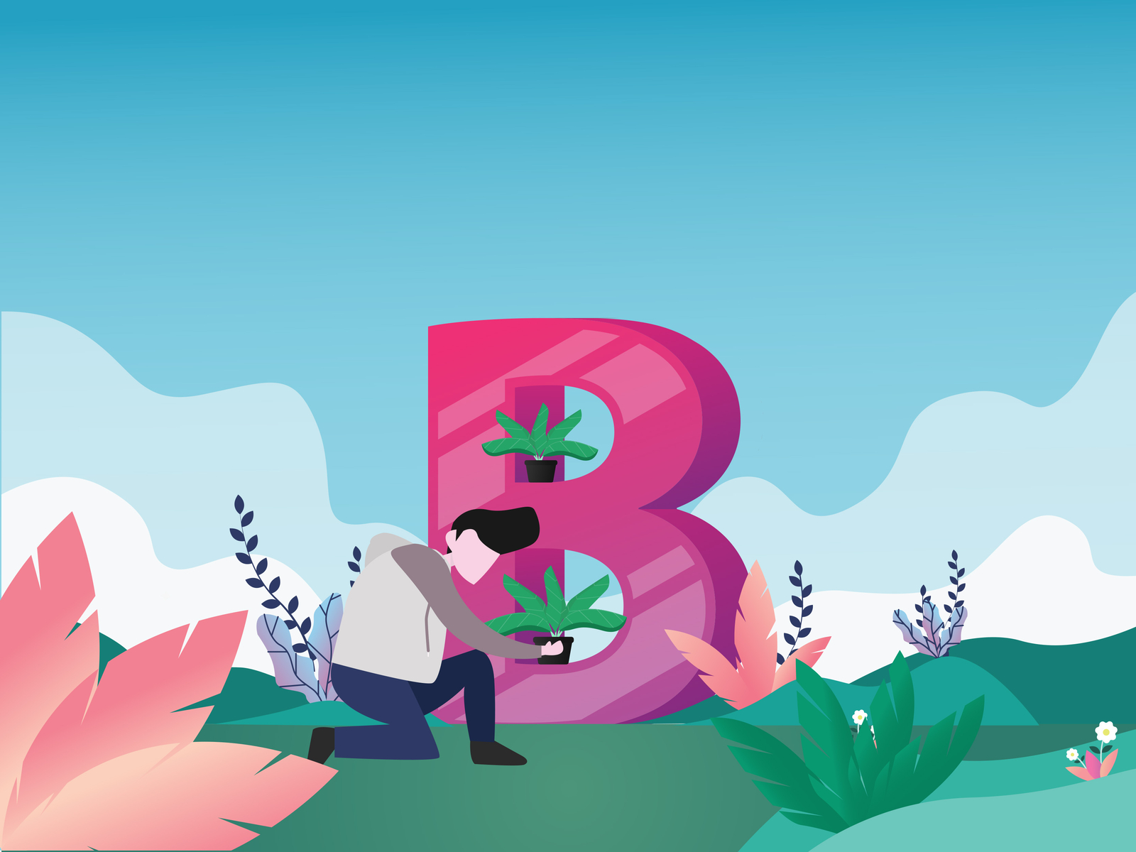 Illustration B ,for Initial "B" Dribbble By Hamdun Muhammad On Dribbble