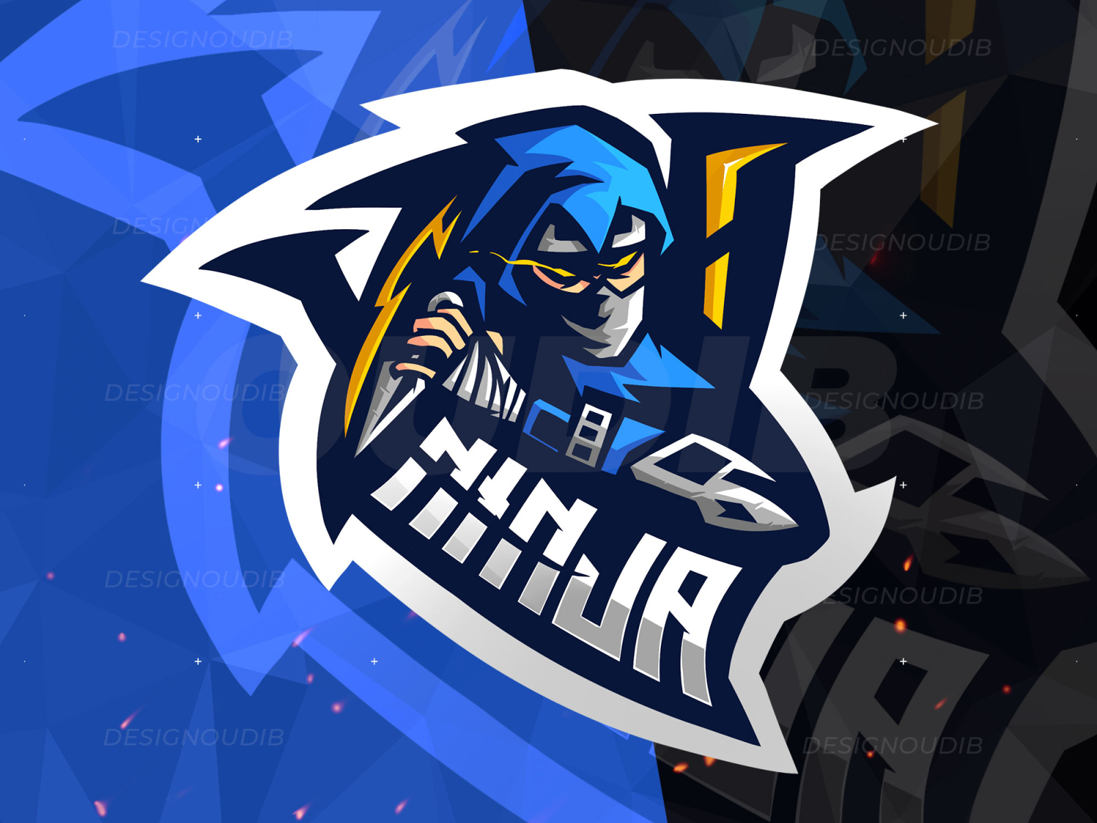 Ninja sport esport gaming mascot logo template Vector Image