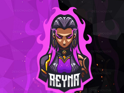 Valorant Reyna Character Gaming Esports Mascot Logo