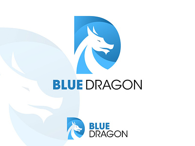 Blue dragon Logo Design. blue blue and white dragon geometric geometry graphic design illustration logo logo design logodesign