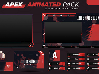 Apex Legends Animated Stream overlay pack for twitch