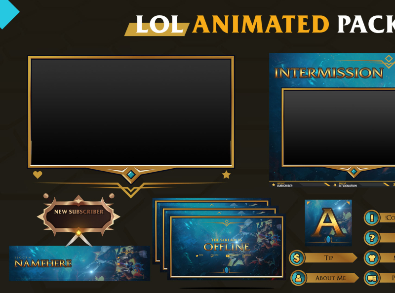 League of legends Animated Stream overlay pack for twitch by Simo Oudib