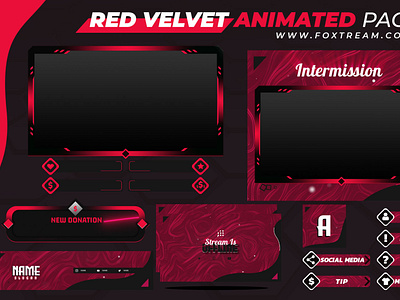 Redvelvet Animated Stream overlay pack for twitch by Simo Oudib on Dribbble
