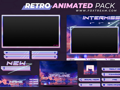 Retro Animated Stream overlay pack for twitch by Simo Oudib on Dribbble