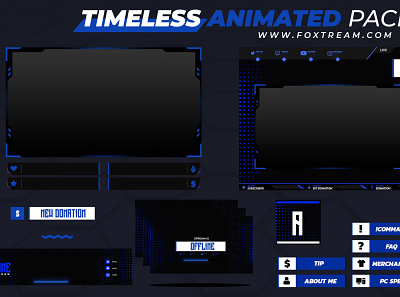 Timeless Animated Stream overlay pack for twitch esports graphics