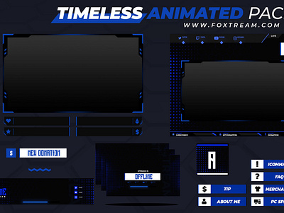 Timeless Animated Stream overlay pack for twitch