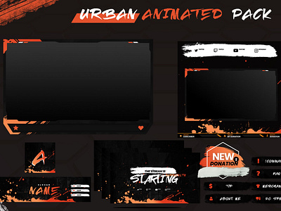 Urban Animated Stream overlay pack for twitch