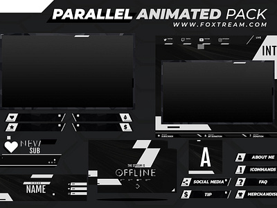 Parallel Animated Stream overlay pack for twitch