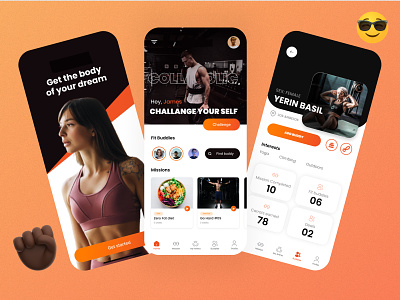 Fitness - Gym Buddies and Diets Mobile App Design fitness fitness app fitness diet gym gym app mobile app mobile design sports