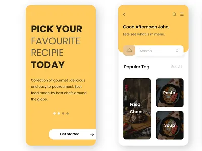 Food App Design adobe illustrator foodapp mobileapp typogaphy uidesign