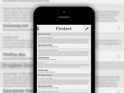 Firetext app UI