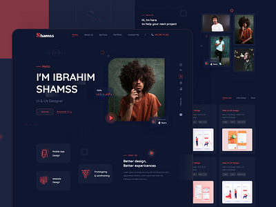 Shamss - Personal Portfolio Website dark ui landing page personal shamss ui ux web website