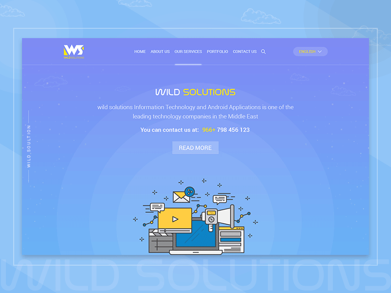 website wild solution blue design host hosting ibrahim shamss ui ux web website