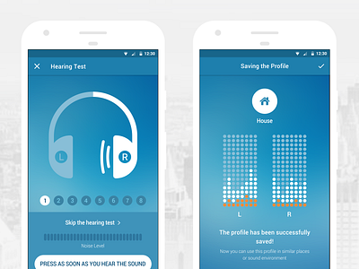 Dectone App UI (Android) android dectone design hear hearing interface mobile sound ui