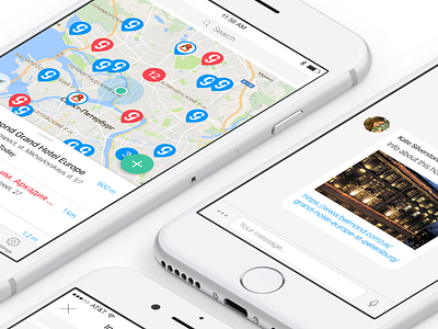 Gotcha! App UI (iOS) chat design geolocation gotcha interface ios iphone location message mobile ui
