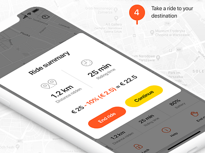 MigMig App UI (iOS & Android) android app design electric interface ios iphone mobile rent ride road scooter startup tricycle ui way