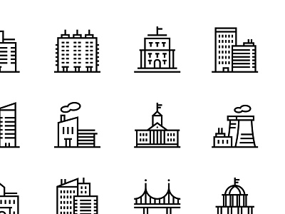 Buildings, Real Estate, House Icons Set apartment bridge building icon construct home house icons set parliament plant real estate school skyscraper tower vector