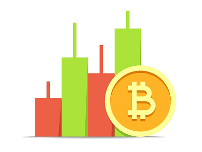 Bitcoin value data chart modern concept bitcoin chart coin crypto currency design down finance graph growth illustration money vector