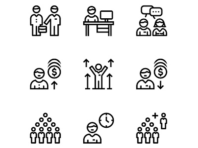 Business People, Meeting, Team Work Icons