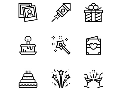 Birthday, Event, Celebration Icons Set 2