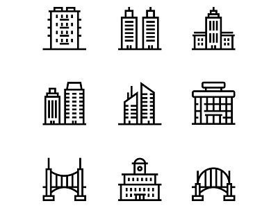 Building, Real Estate, House Icons Set 5