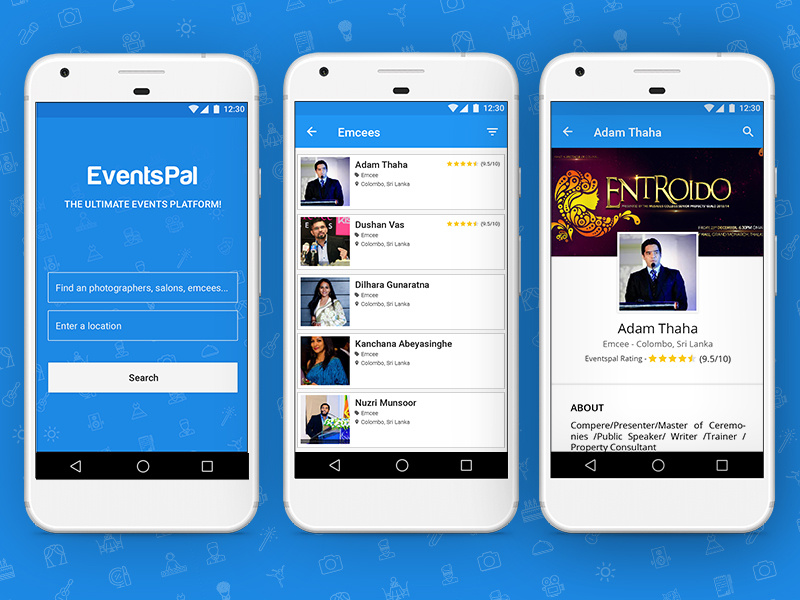 EventsPal - Mobile App vendors event events app mobile app ui