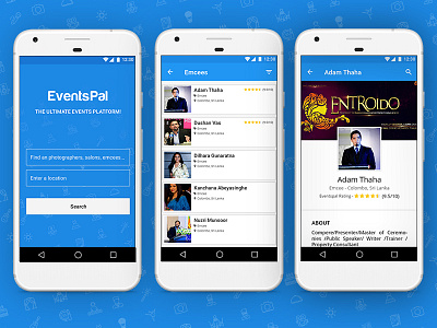 EventsPal - Mobile App event events app mobile app ui vendors