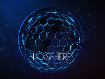 Hexsphere abstract blue hex hexagon sphere