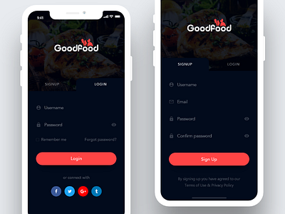 Food Login Sign Up