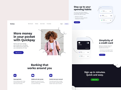 Quickpay: Landing Page app banking credit e-finance finance fintech homepage ladning page marketing page payments product design product page web website