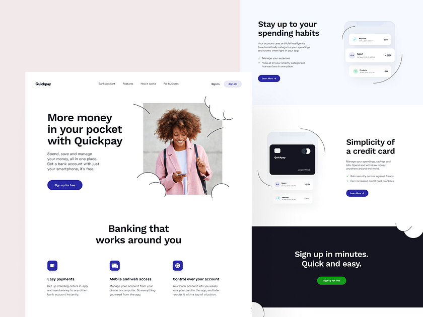 Quickpay: Landing Page by Vadym Drut for heartbeat on Dribbble