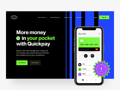 Quickpay: Hero app app design branding e finance finance fintech hero image interface payments product design services visual design visual identity web web design
