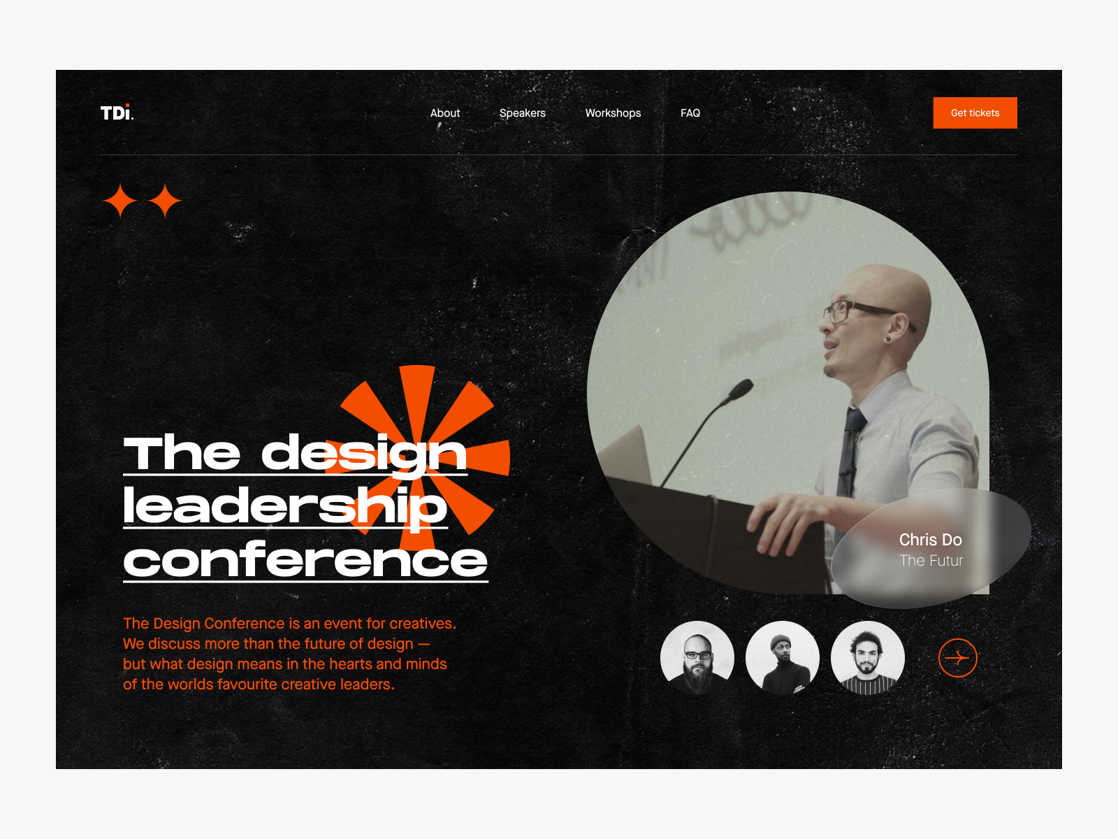 TDI Conference hero exploration by Vadym Drut for heartbeat on Dribbble