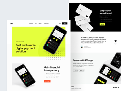 CRED: Landing page exploration credit card creditcard finance finance app fintech fintech app identity design landing page marketing page payments product design product page