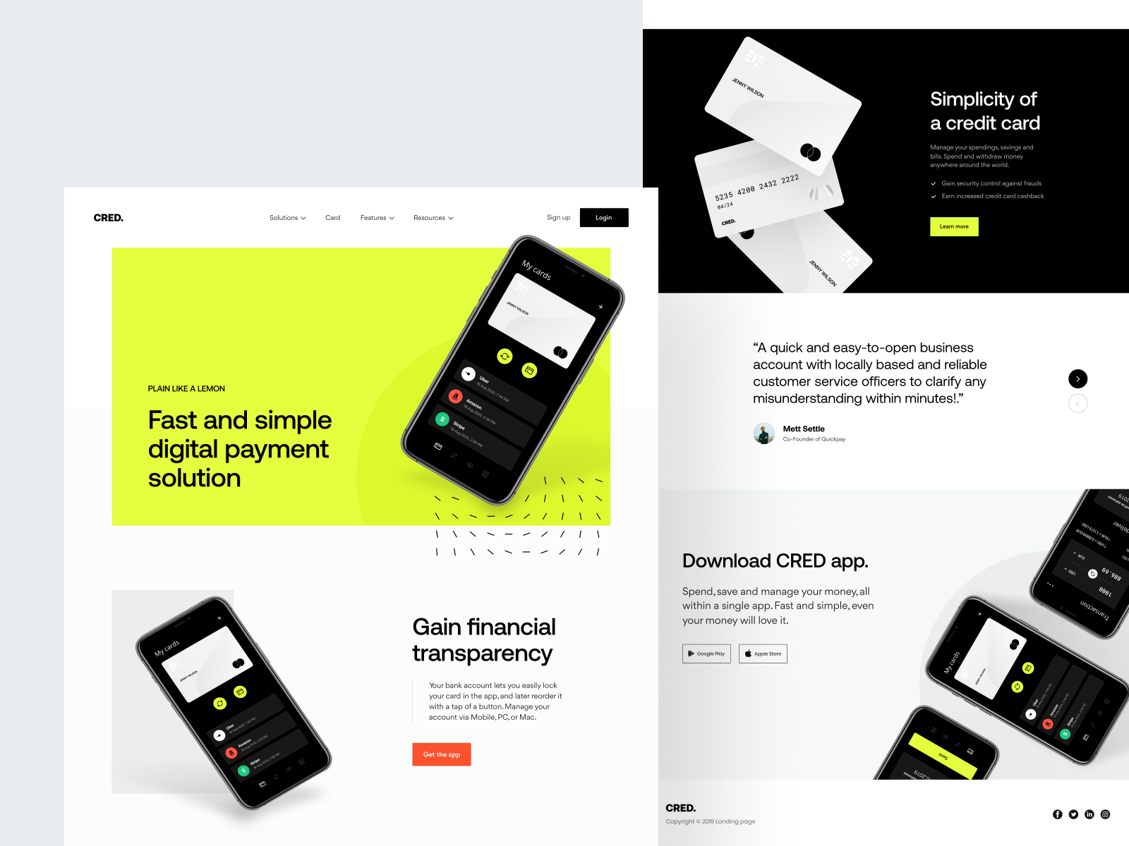 CRED: Landing page exploration by Vadym Drut for heartbeat on Dribbble