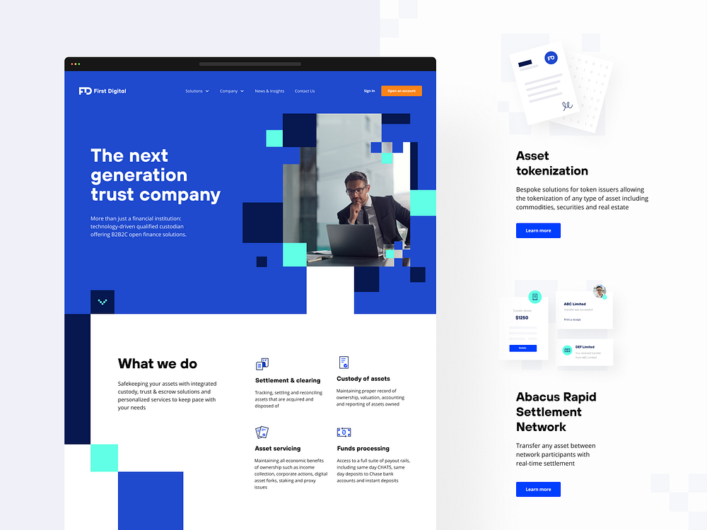 First Digital: Main page by Vadym Drut for heartbeat on Dribbble