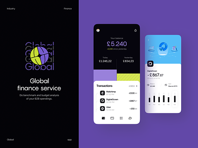 Global: Finance app app branding dashboard design system finance fintech illustration ios payments product design transactions ui
