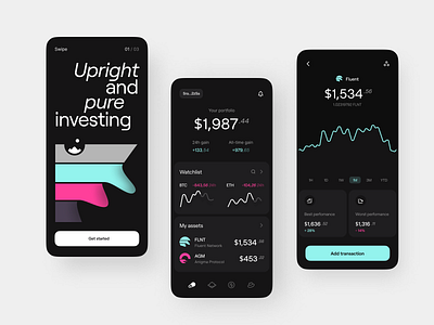 Crypto portfolio tracker: Mobile app, visual identity