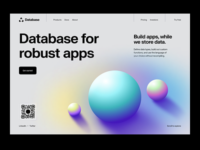 Database solution: landing page