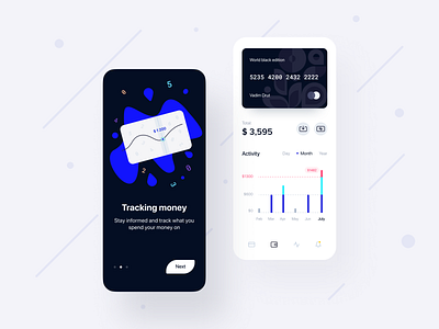 Banking App app dashboard digital finance fintech mobile onboarding payments statistic ui ux