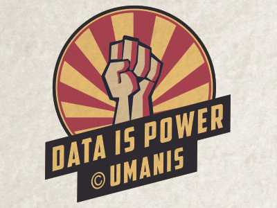 Data is power by Umanis constuctivism fist power sticker
