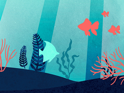 Under the sea design digital fish flat graphicdesign illustration sea texture water